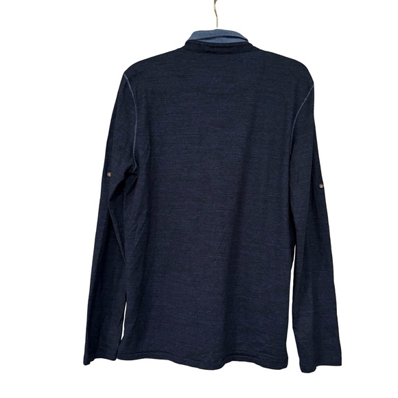 Hugo Boss Orange Label Navy Cotton Polo Shirt Roll Tab Sleeves, Sz L - Picture 2 of 10